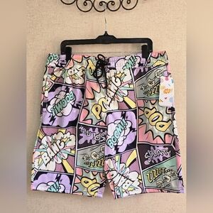NWT Men's Colorful Comic Print Shorts from Drill Clothing Company - XL